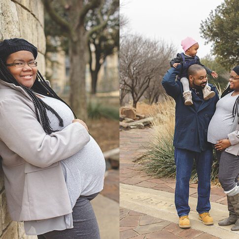 frisco family maternity photography with toddler, mom and dad
