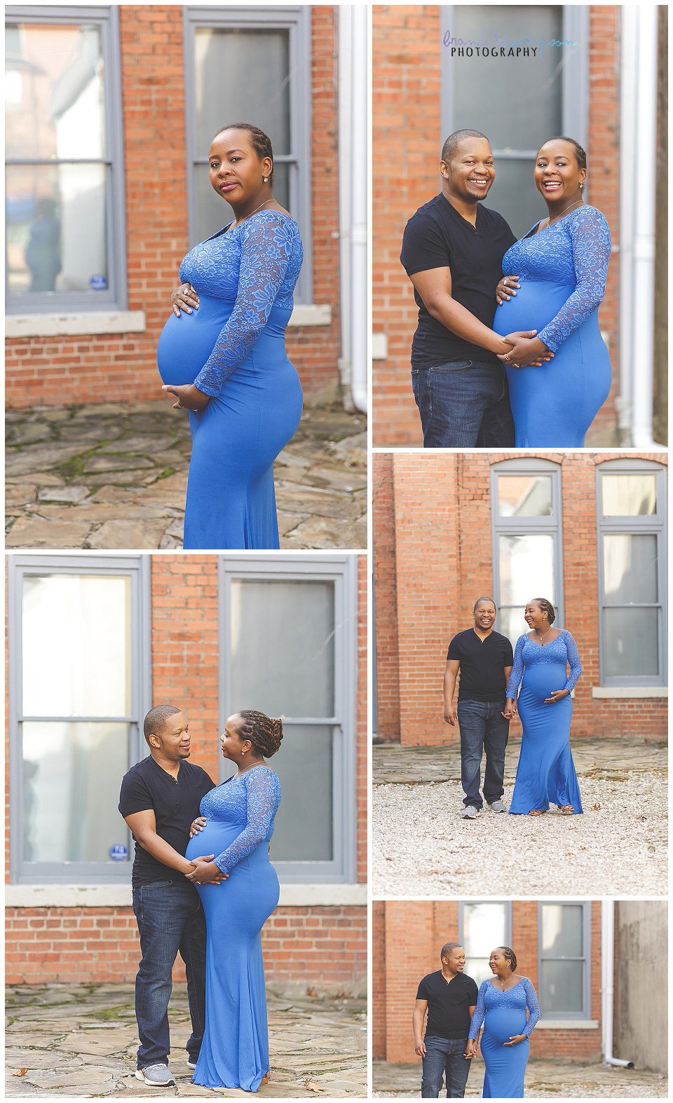 Outdoor maternity session with black couple in downtown Plano