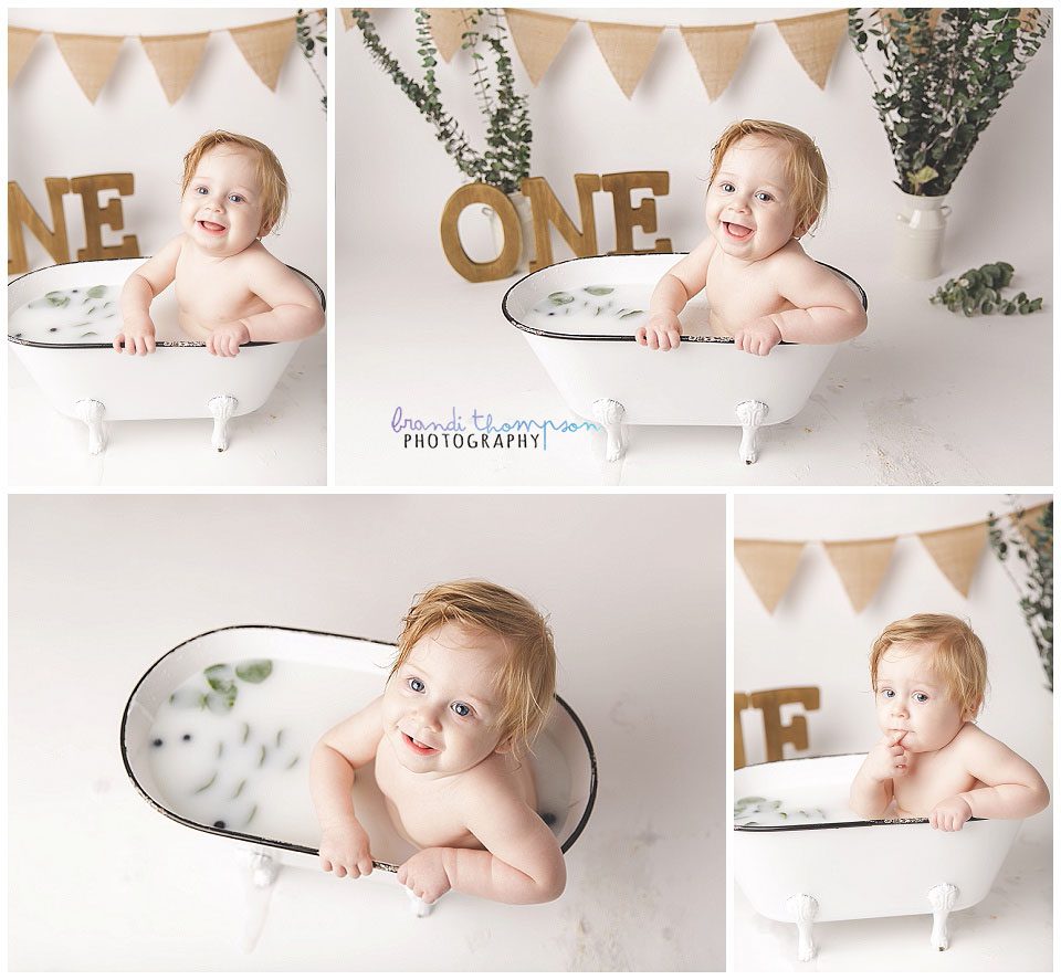 minimalist natural milk bath in plano, tx with blond baby boy