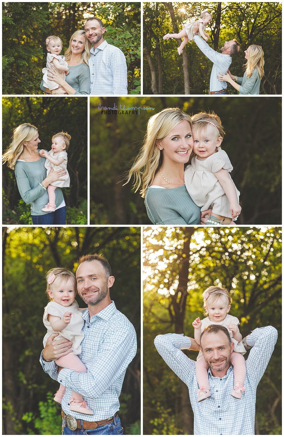 outdoor family photos with mom, dad, and baby girl in Plano, tx