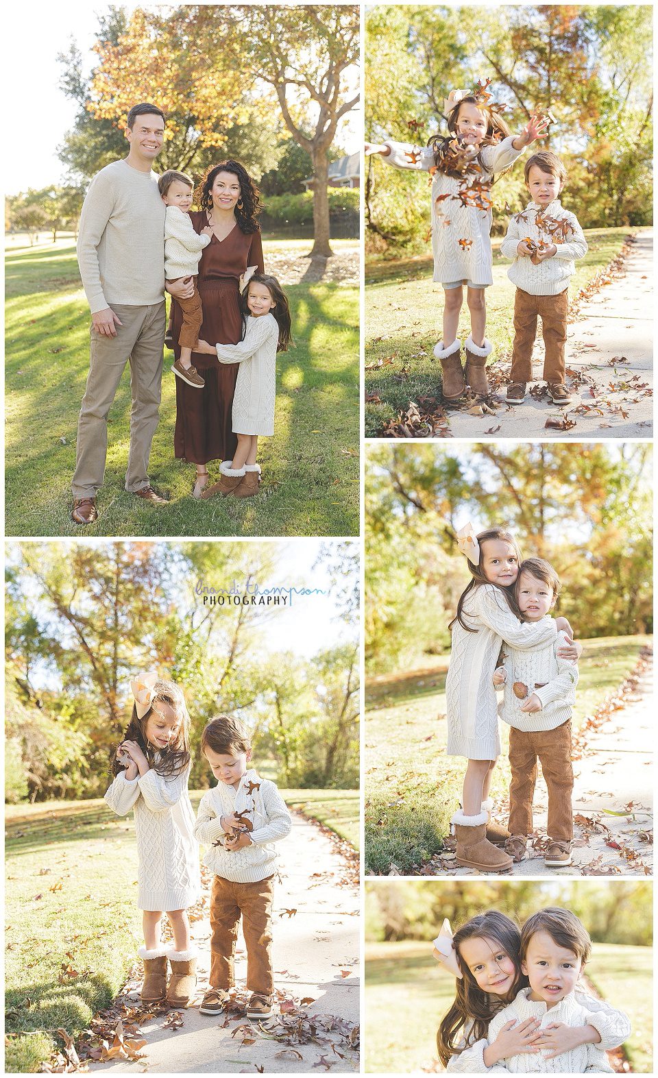 outdoor family photos with a family of four, man, woman, daughter and son, plano tx 