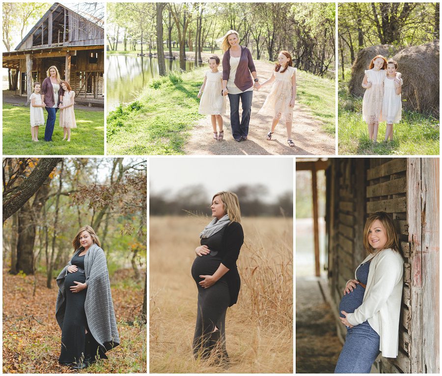 collage of rustic natural family photos in plano, tx