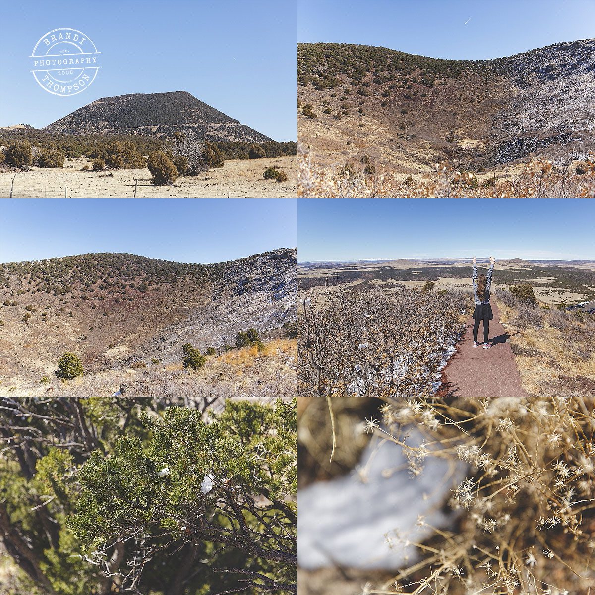 collage of photos from the Capulin volcano in New Mexico